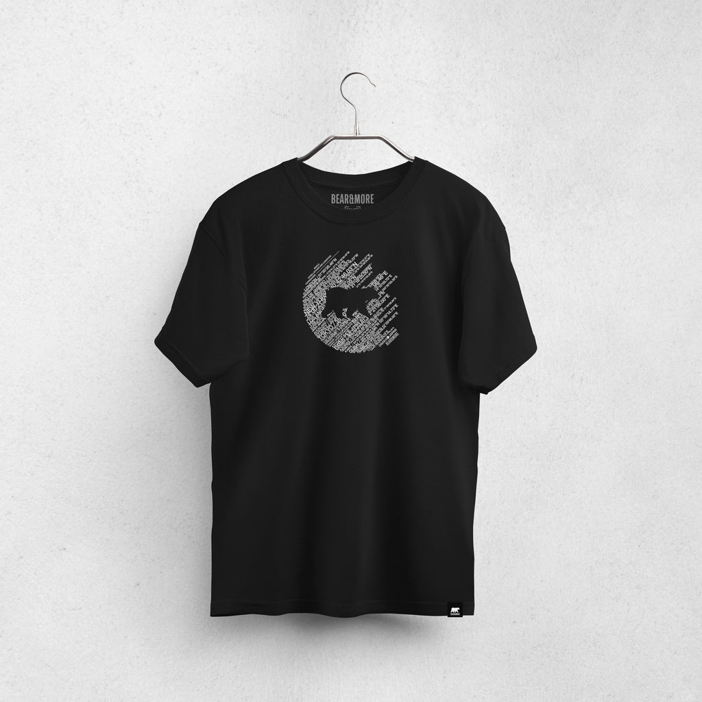 Dünyanın içindeki ayı T-Shirt Siyah