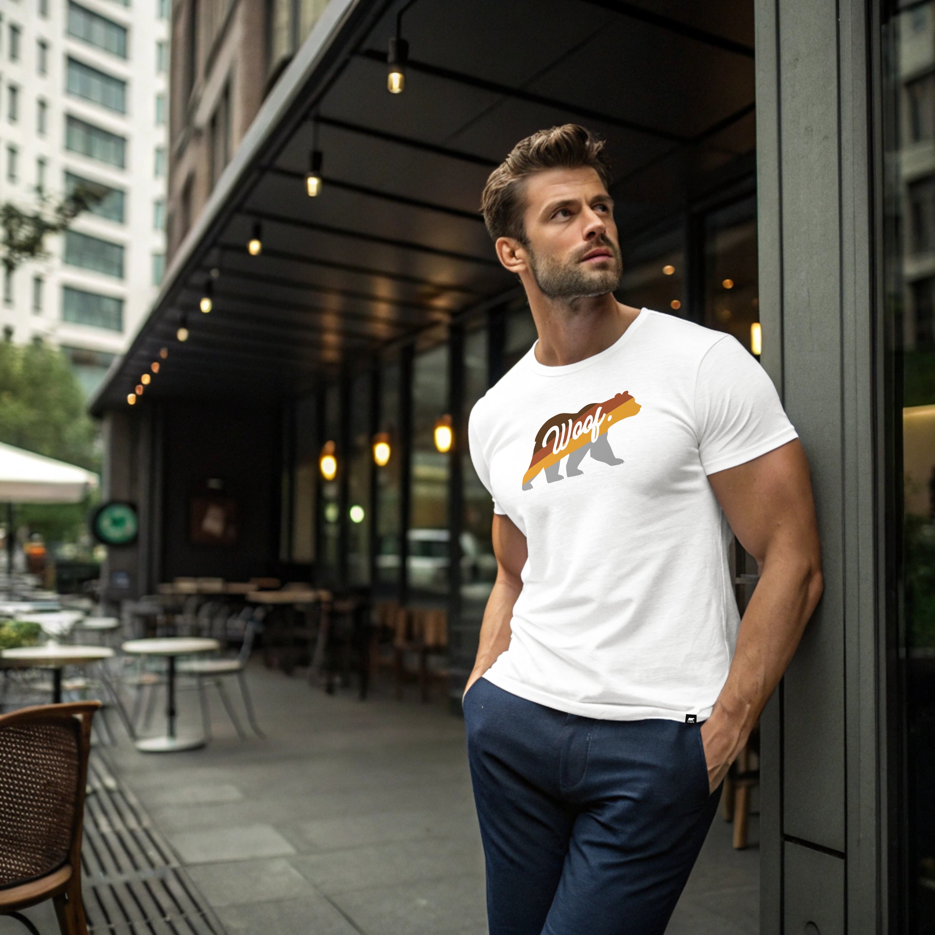 Woof in the Bear Renkli T-Shirt
