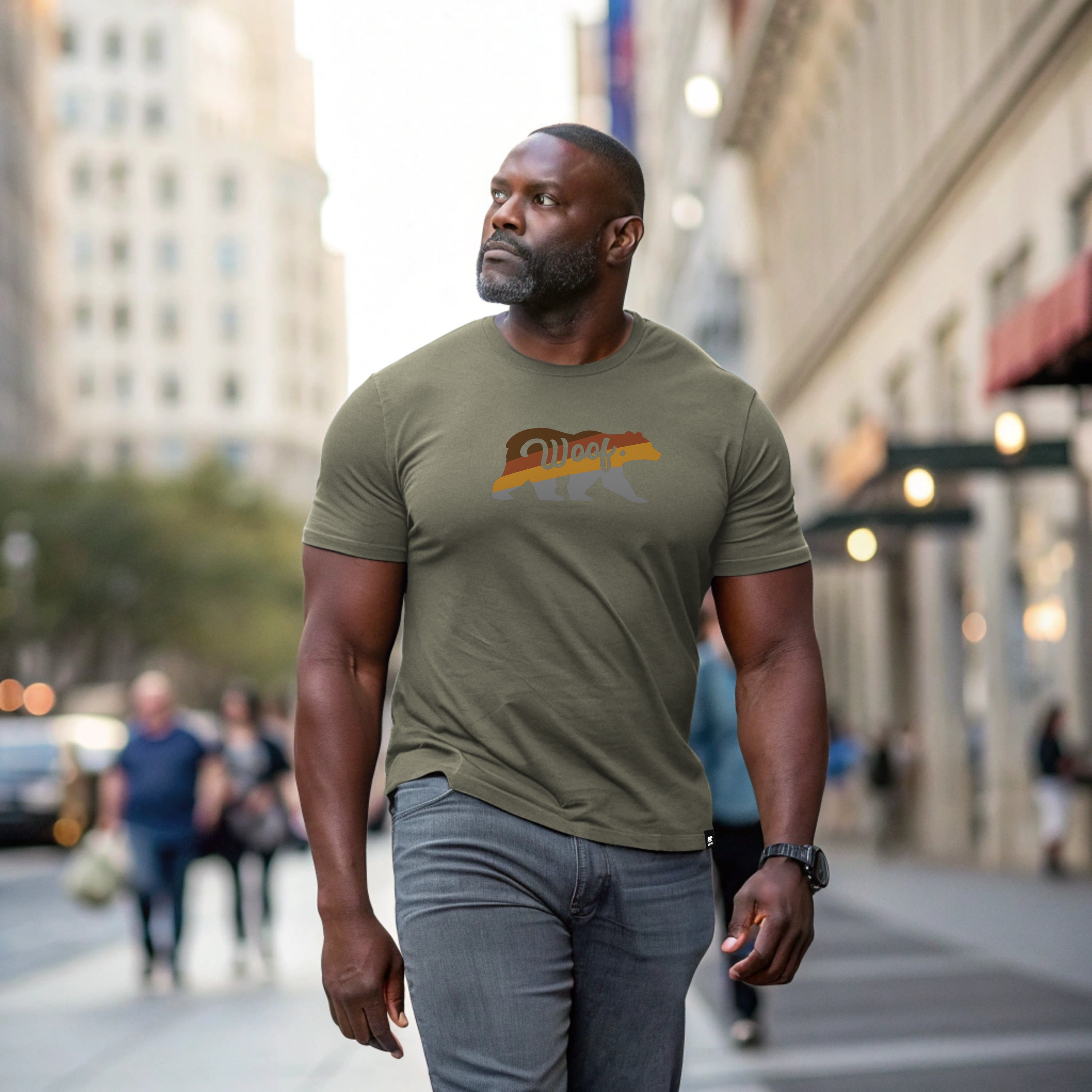 Woof in the Bear Renkli T-Shirt