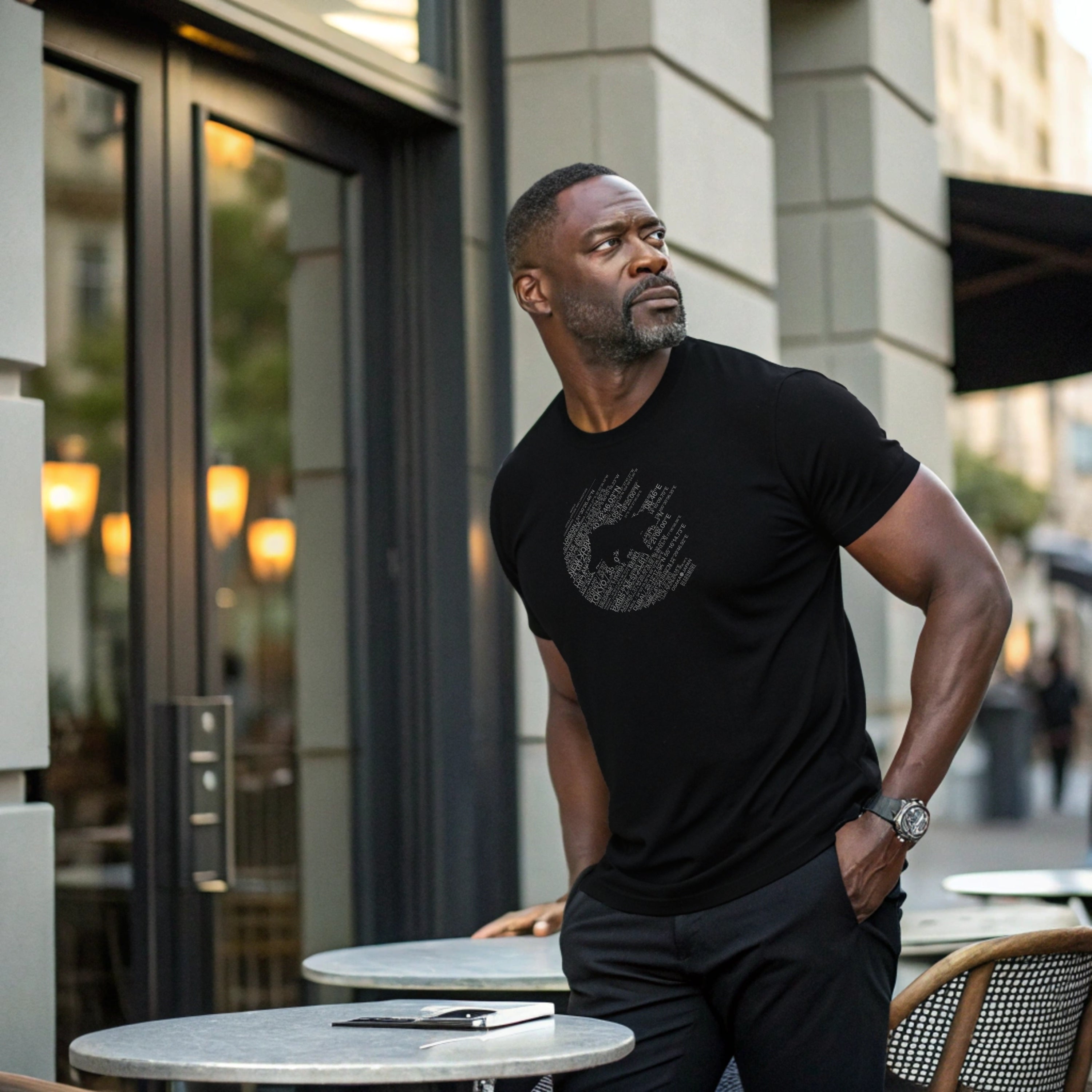 Dünyanın içindeki ayı T-Shirt Siyah